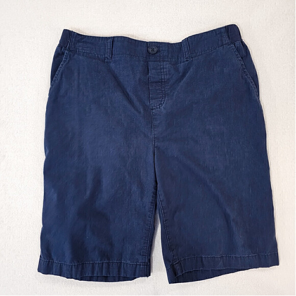 2 pair Lands’ End Pull-on Navy Chino Shorts boy’s size XL - Picture 5 of 6